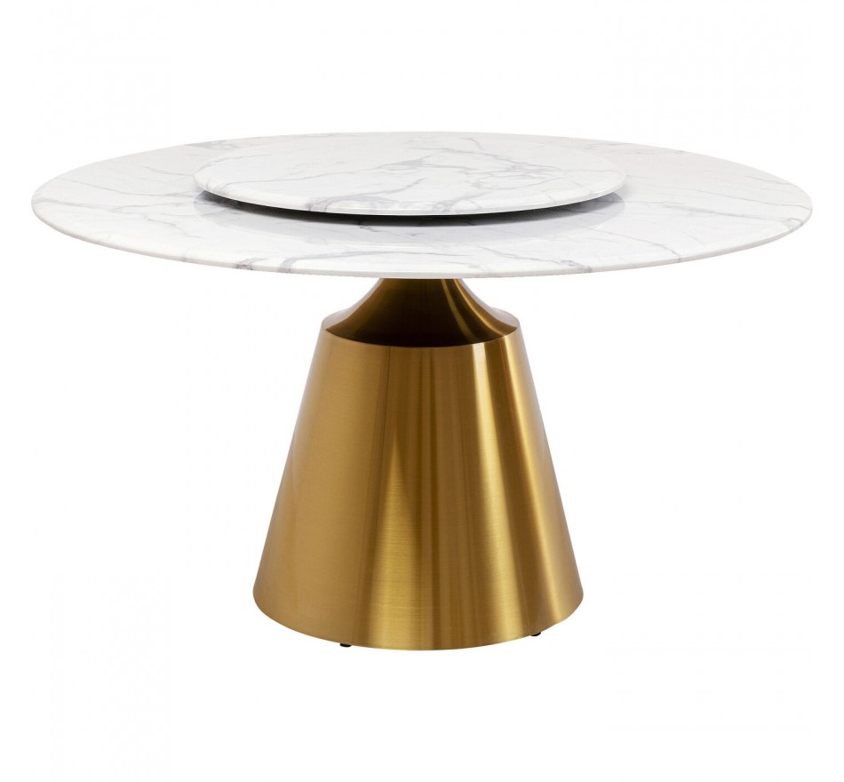 Table Lucia Ø135cm white and gold Kare Design Table Lucia Ø135cm white and gold Kare Design