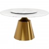 Table Lucia 135cm blanche et dorée Kare Design