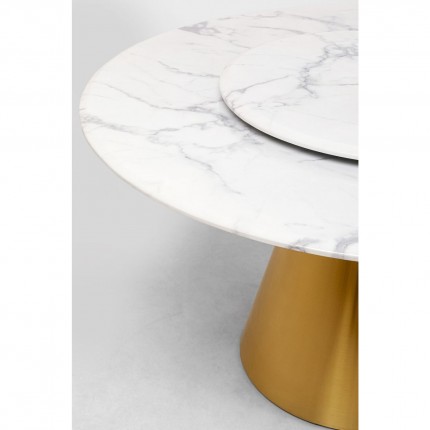 Table Lucia 135cm blanche et dorée Kare Design