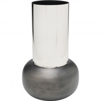 Vase Vesuv 42cm gris et argenté Kare Design