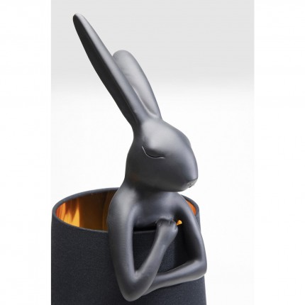 Lampe Animal lapin noire 68cm doré Kare Design