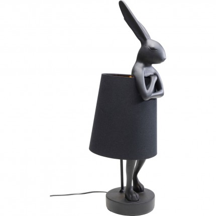 Lampe Animal lapin noire 68cm doré Kare Design