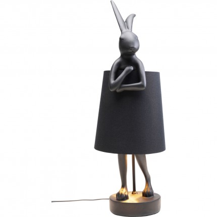 Lampe Animal lapin noire 68cm doré Kare Design