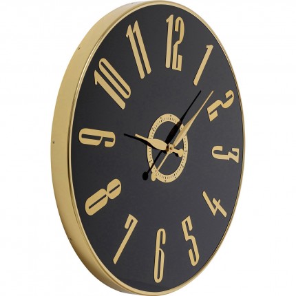 Horloge murale Casino 76cm noire et dorée Kare Design