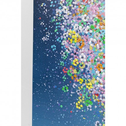 Peinture Touched éléphant fleurs nuit 80x100cm Kare Design