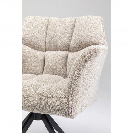 Chaise avec accoudoirs pivotante Thinktank crème Kare Design