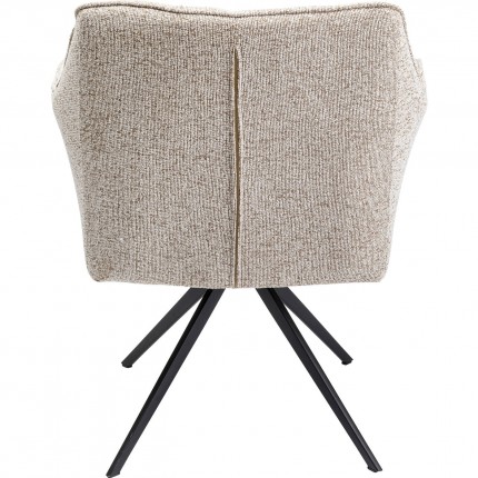 Swivel chair with armrests Thinktank cream Kare Design