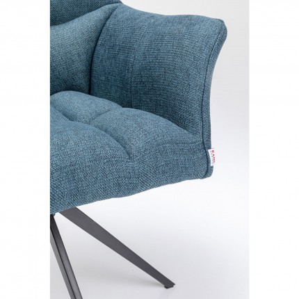 Chaise avec accoudoirs pivotante Thinktank bleue Kare Design