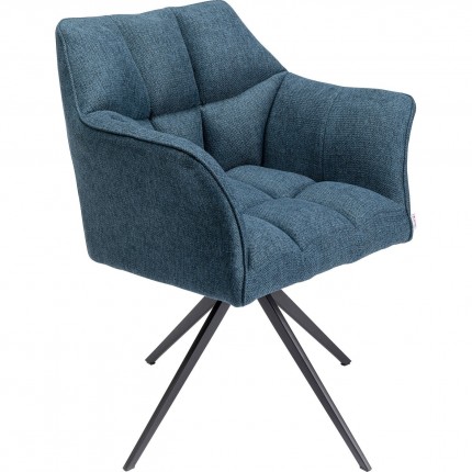 Chaise avec accoudoirs pivotante Thinktank bleue Kare Design