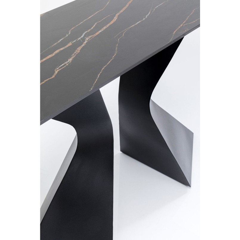 Console Gloria 140x45cm marbre noir Kare Design