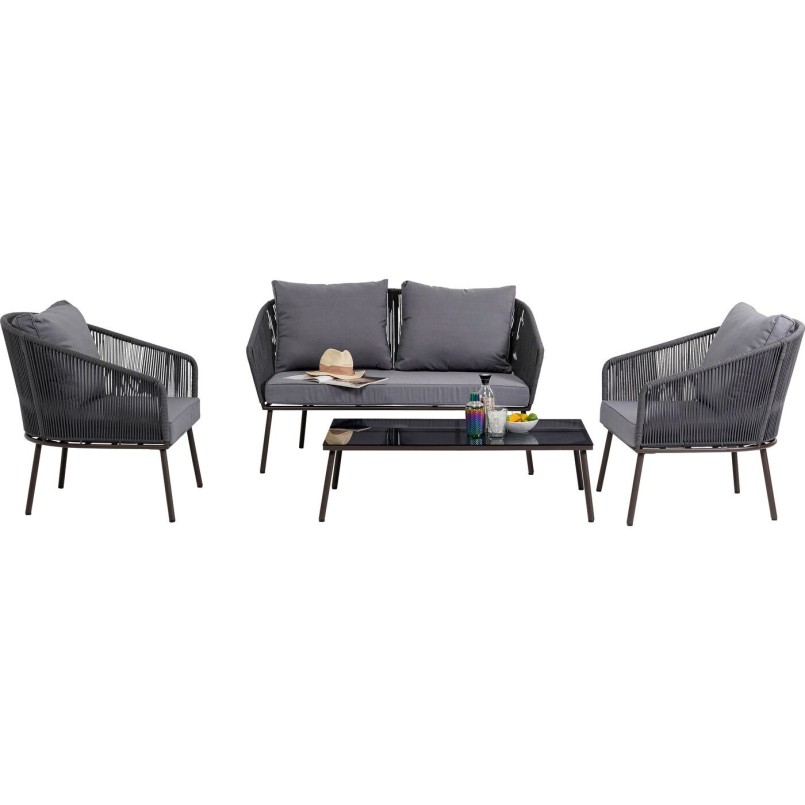 Salon de jardin Elba gris 4 places Kare Design