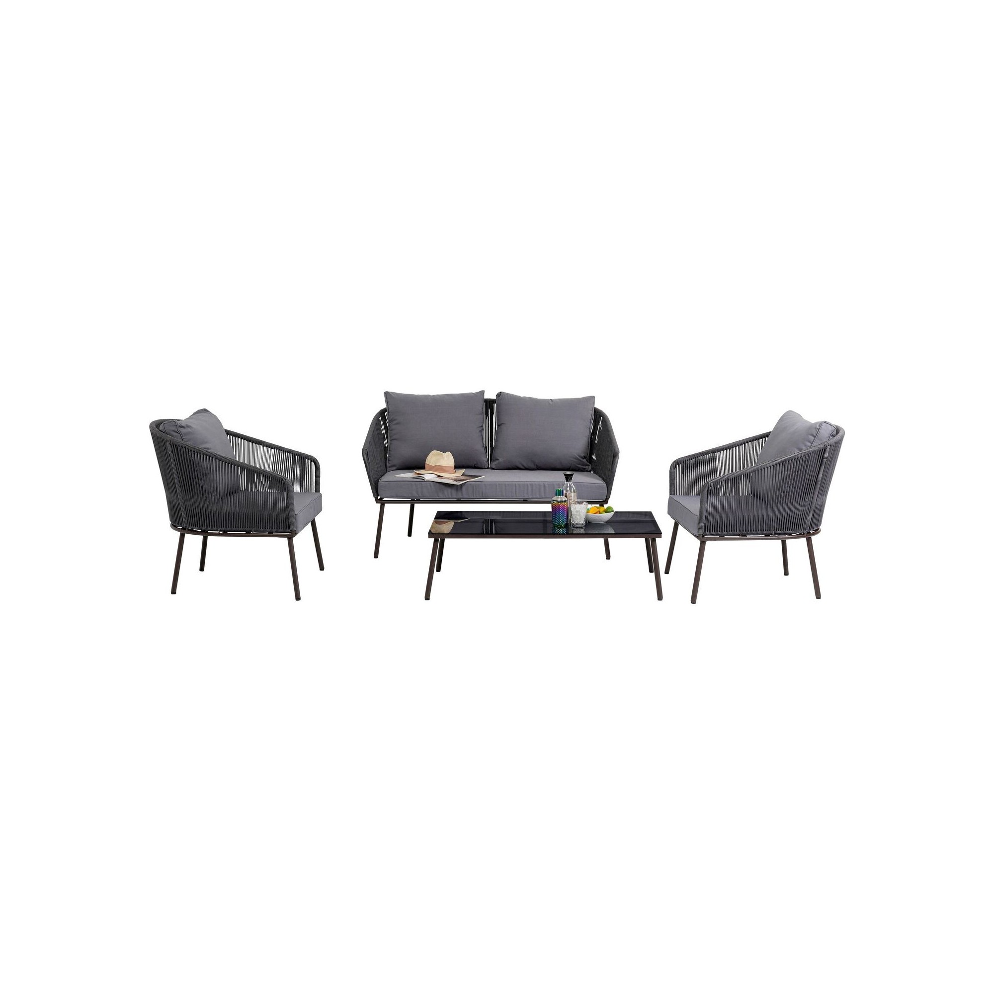 Salon de jardin Elba gris 4 places Kare Design