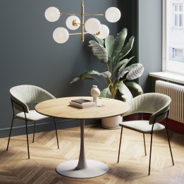 Table Schickeria 110cm chêne et blanc Kare Design