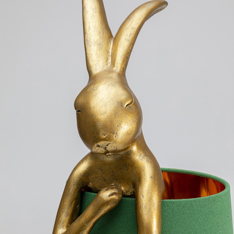 Lampe Animal lapin dorée et verte Kare Design