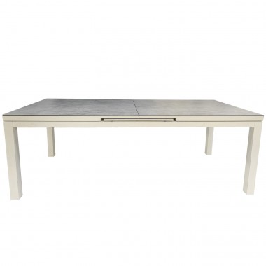Table de jardin à rallonge Conte blanche 280x100cm Gescova