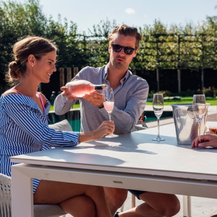 Table de jardin à rallonge Bettini 280x100cm blanche Gescova