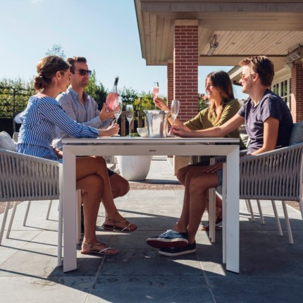 Table de jardin à rallonge Bettini 280x100cm blanche Gescova