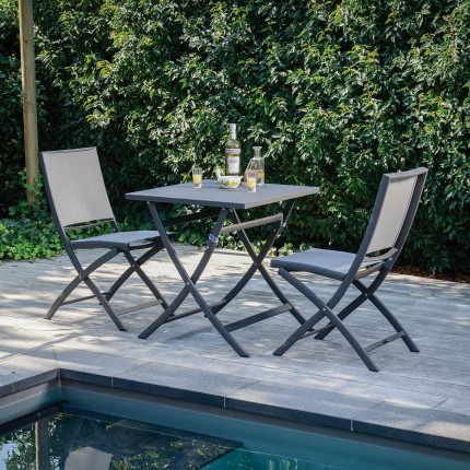 Table de jardin pliante Grasse gris anthracite Gescova