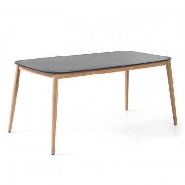 Table de jardin Helsinki 213x100cm noire Gescova