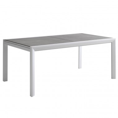 Table de jardin à rallonge Lippi 360x100cm blanche Gescova