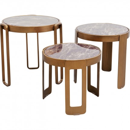 Tables basses Perelli cuivre set de 3 Kare Design