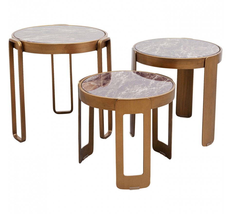 Tables basses Perelli cuivre set de 3 Kare Design