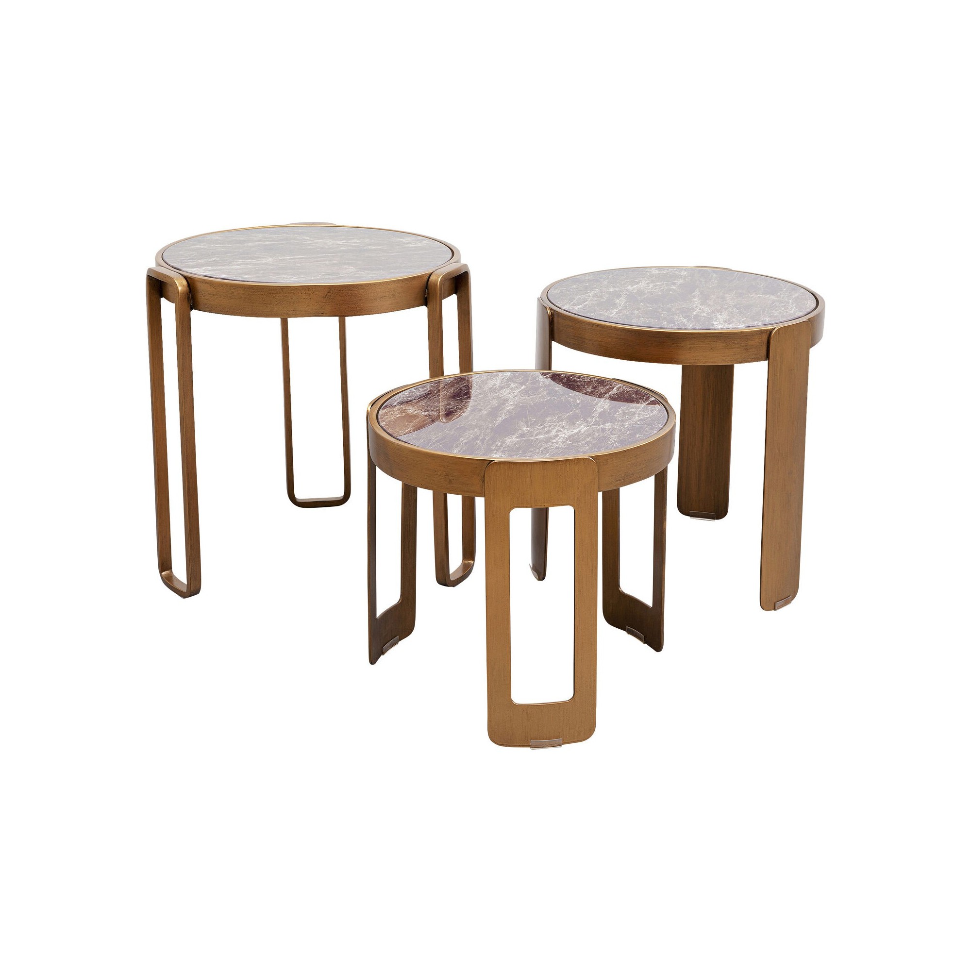 Tables basses Perelli cuivre set de 3 Kare Design