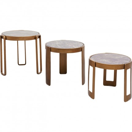 Tables basses Perelli cuivre set de 3 Kare Design