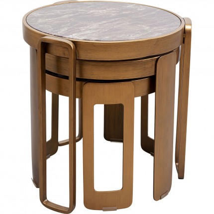 Tables basses Perelli cuivre set de 3 Kare Design