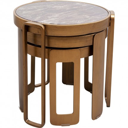 Tables basses Perelli cuivre set de 3 Kare Design