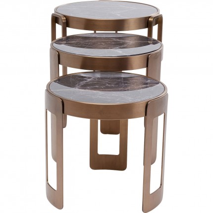 Tables basses Perelli cuivre set de 3 Kare Design