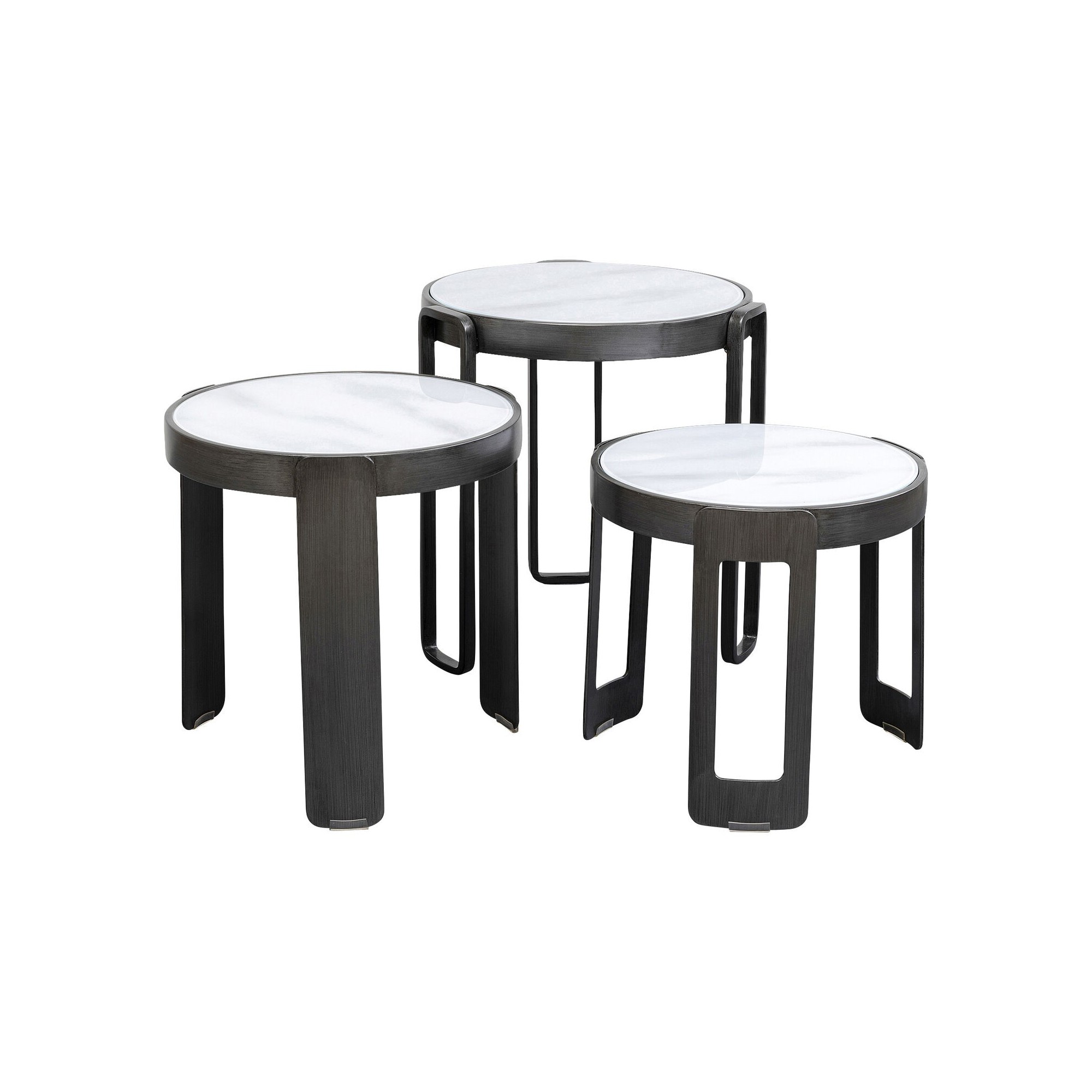 Tables basses Perelli noires set de 3 Kare Design