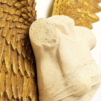 Déco murale buste femme ailes dorées 203x140cm Kare Design