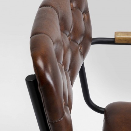 Chaise avec accoudoirs Salsa cuir Kare Design