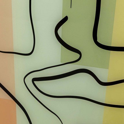 Tableau en verre visage pastel 100x100cm Kare Design