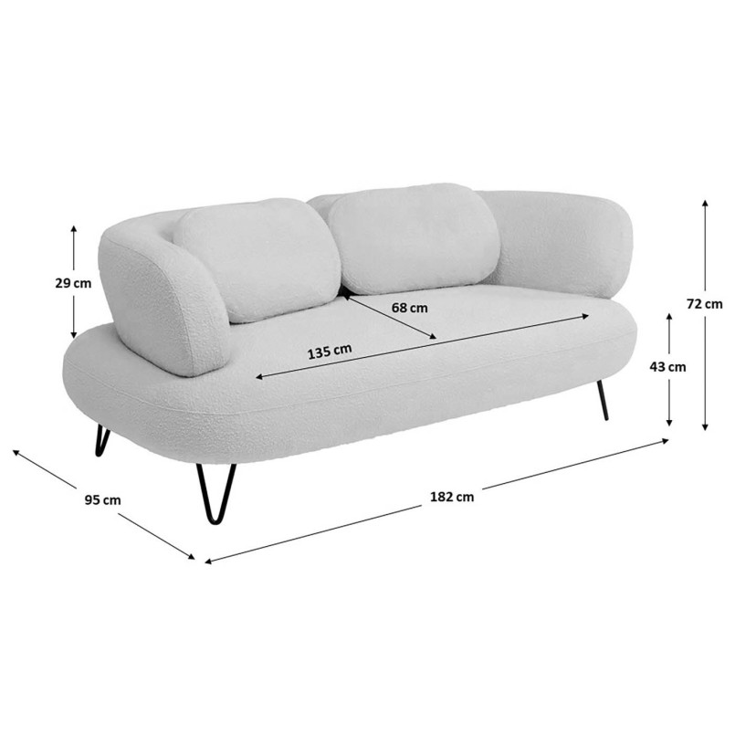 Canapé Peppo 2-places bleu 182cm
