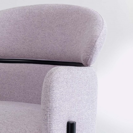 Chaise avec accoudoirs Alexia gris-violet Kare Design