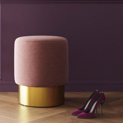 Tabouret Cherry Lina 35cm rose et laiton Kare Design