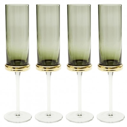 Flûtes à champagne Innocent fumé set de 4 Kare Design