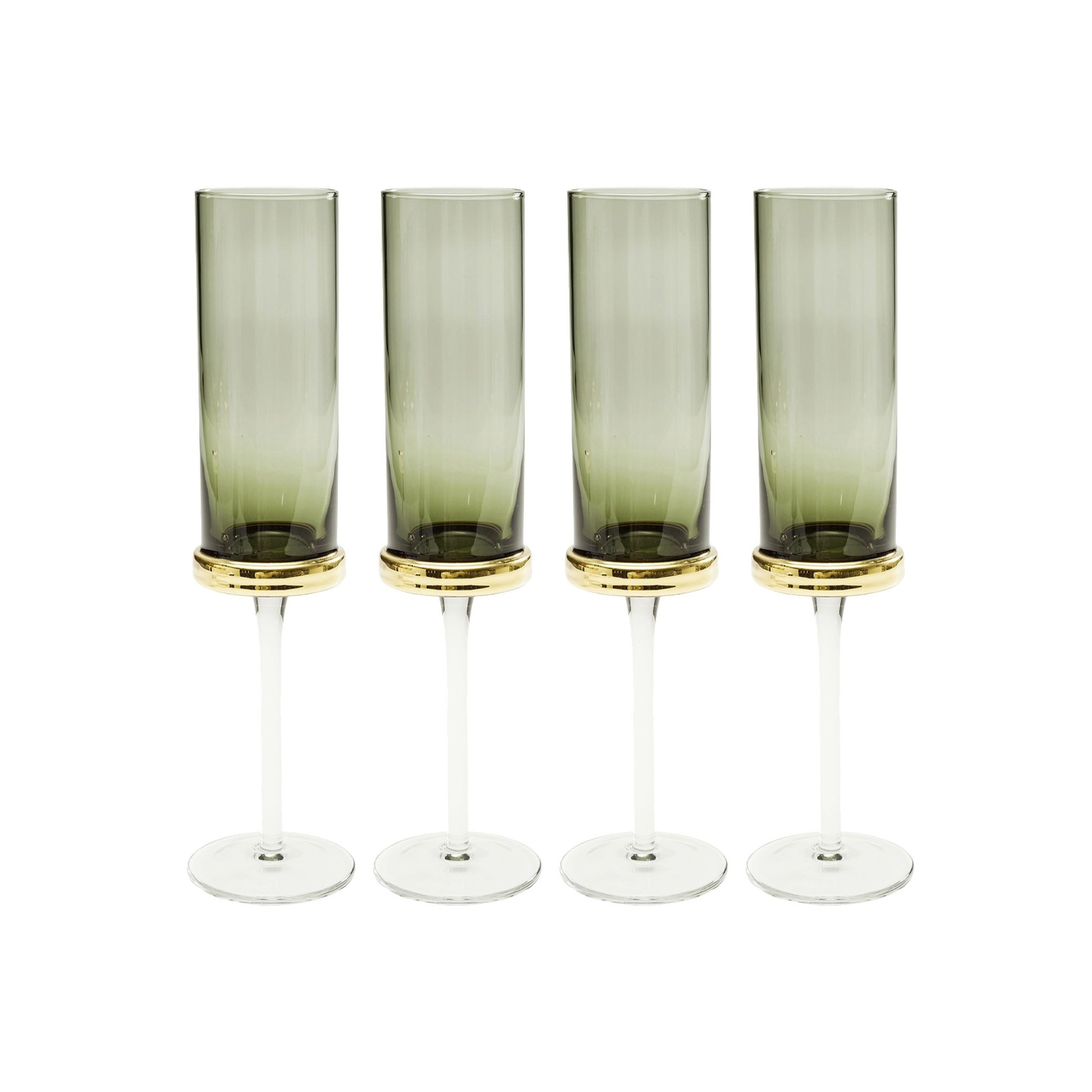 Flûtes à champagne Innocent fumé set de 4 Kare Design