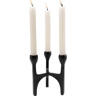 Bougeoir Stacky 15cm noir Kare Design