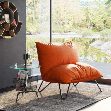 Fauteuil Port Pino velours orange Kare Design