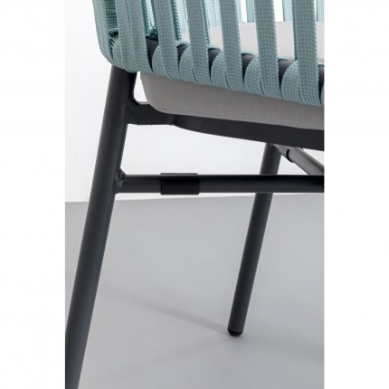 Chaise de jardin avec accoudoirs Santanyi bleue Kare Design