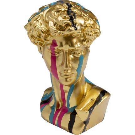 Déco buste homme doré coulées de peinture Kare Design