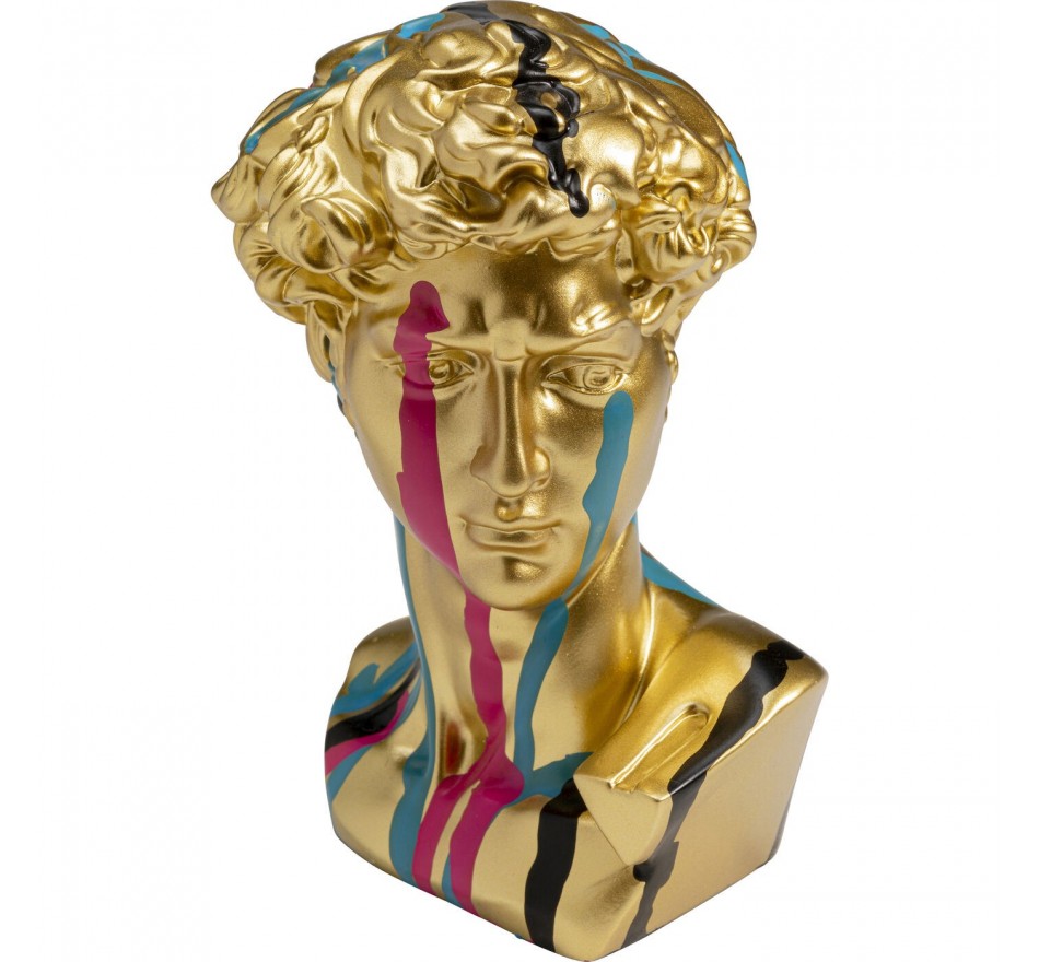 Déco buste homme doré coulées de peinture Kare Design
