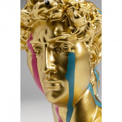 Déco buste homme doré coulées de peinture Kare Design