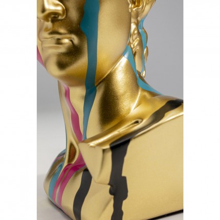 Déco buste homme doré coulées de peinture Kare Design