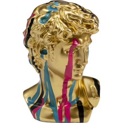 Déco buste homme doré coulées de peinture Kare Design