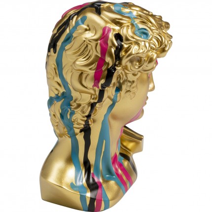 Déco buste homme doré coulées de peinture Kare Design