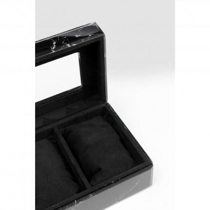 Boîte à bijoux effet marbre noir Kare Design